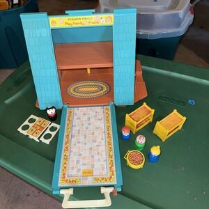 Vintage Fisher Price Play Family A-Frame 1974 House W/some parts